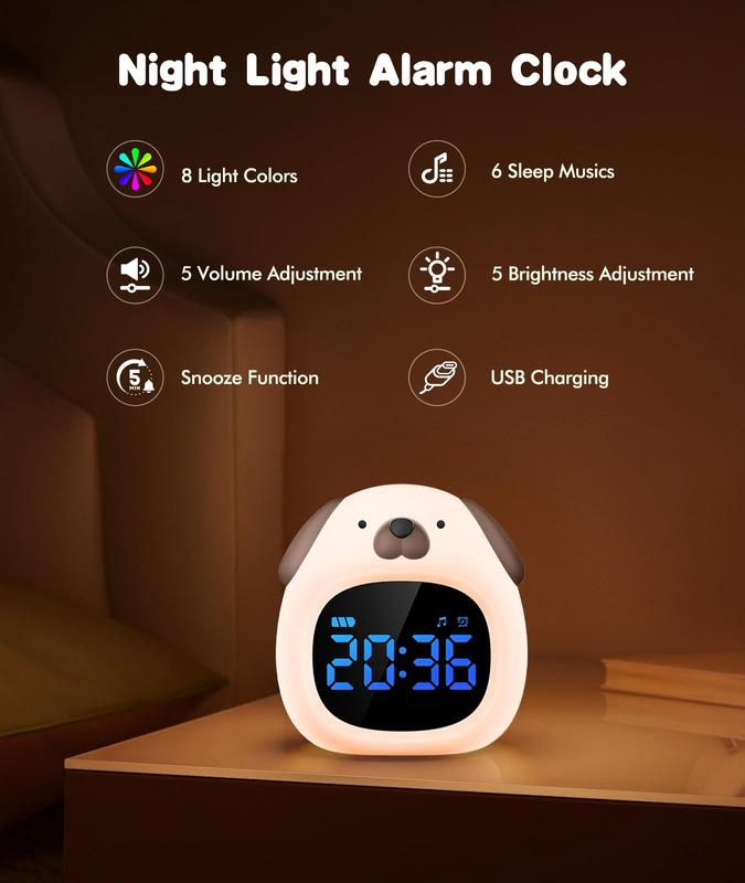 Alarm Clocks for Bedrooms with Night Light, 6 Sleep Sounds, OK to Wake Digital Clock, Heavy Sleepers with Snooze Function Alarm Clock Christmas gift