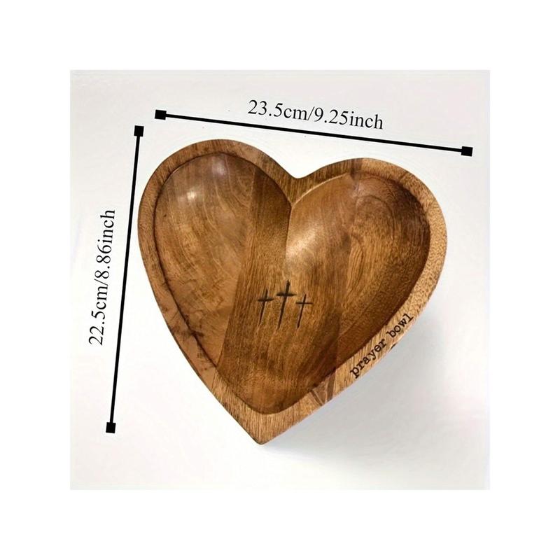 DREAMSCAPE1pc Heart-Shaped Prayer Bowl With Carved Cross And 