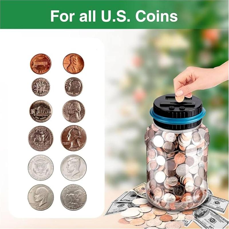 Digital Coin Bank, Automatic Counting Jar Box, Digital Counting Money Jar, Safe Money Bank Coin Saving Pot Container with LCD Display, Organiser Toy DecorChristmas gift