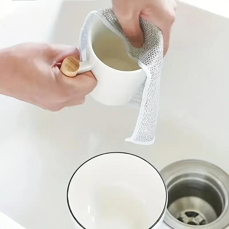 Wire Dishwashing Cloth, 12pcs Mesh Dishcloth for Kitchen Stove & Pot, Non-stick Oil-free Kitchen Cleaning Cloth, Cleaning Supplies