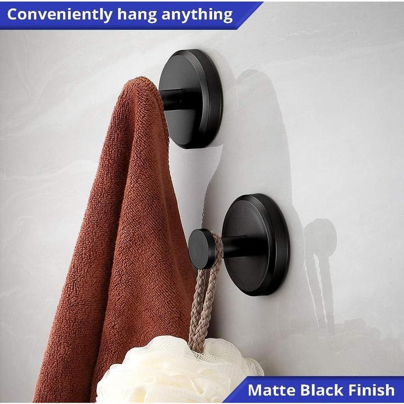 2 or 4 Pack Waterproof Suction Cup Hooks for Hanging Up to 15 lbs, Bathroom, Kitchen, Glass Door, Mirror, Tile – Loofah, Towel, Coat, Bath Robe Hook Holder