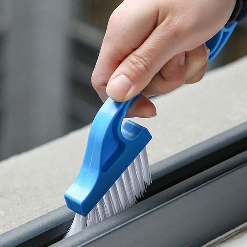 Handheld Window Cleaning Brush, 2 Counts set Window Track Corner Cleaning Brush, Home Cleaning Tools