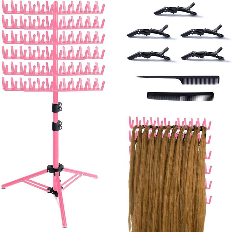 Hair Extension Holder Hanger, 1 Set 144-peg Hair Divider Rack with Comb and Clips for Braiding, Hair Styling Accessories for Salon & Barber Shop,  Holder Organizer,  Stand Organizer,  Organizer