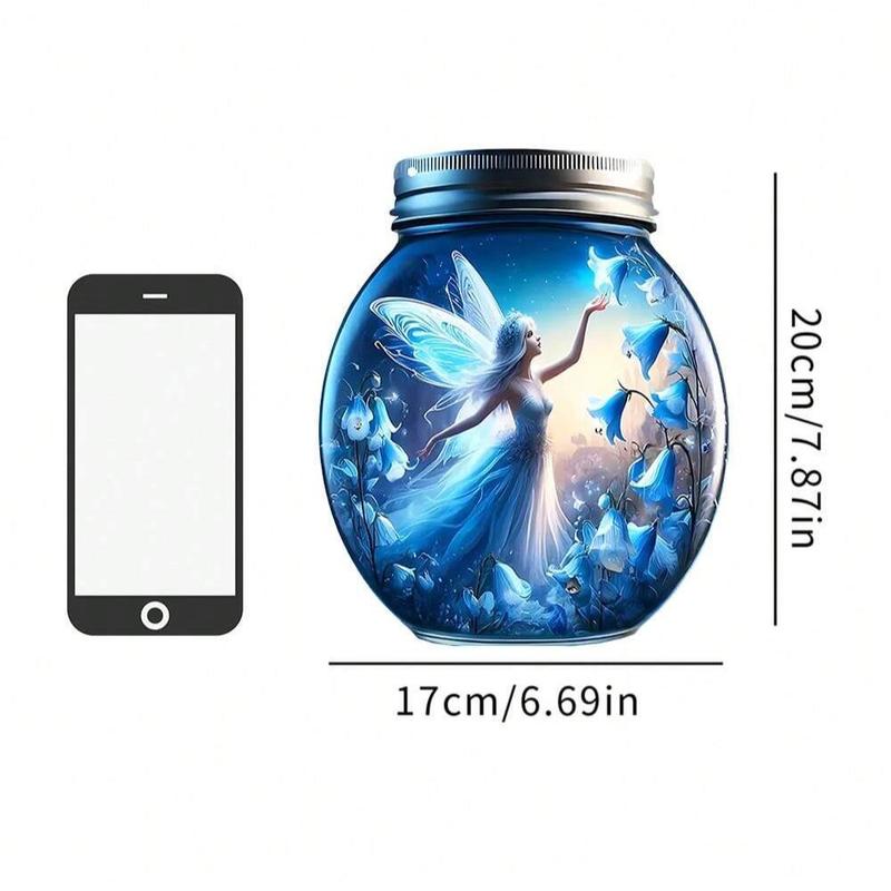 Fairy in Jar Design Hanging Decor, 1 Count Acrylic Sunshade Pendant, Hanging Decor for Living Room, Bedroom, Porch, Courtyard