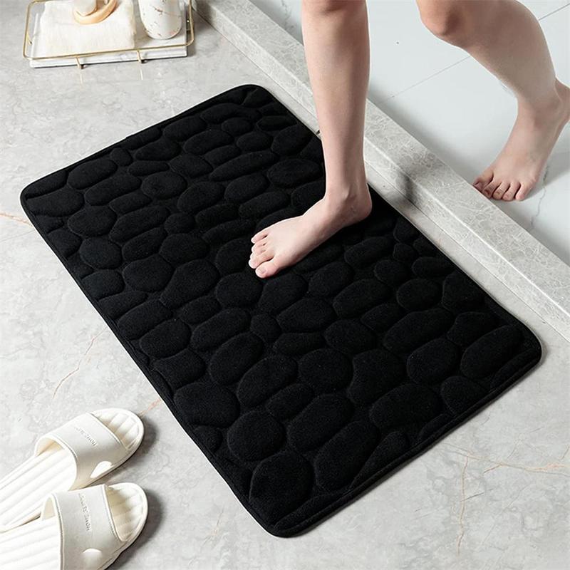 Cobblestone Pattern Bath Mat, 1 Count Non-slip Water Absorbent Bath Rug, Washable Floor Mat for Bathroom