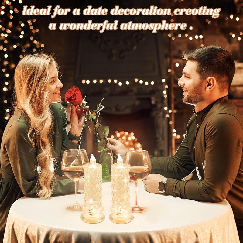 LED Candle Light, 1 Set Battery Powered Christmas Flameless Candle Light Ornaments, Decorative Candle Light for Home Party Wedding Festival