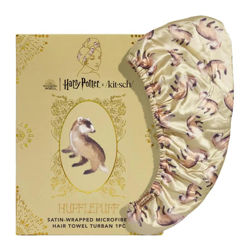 Harry Potter x Kitsch Satin-Wrapped Hair Towel - Hufflepuff