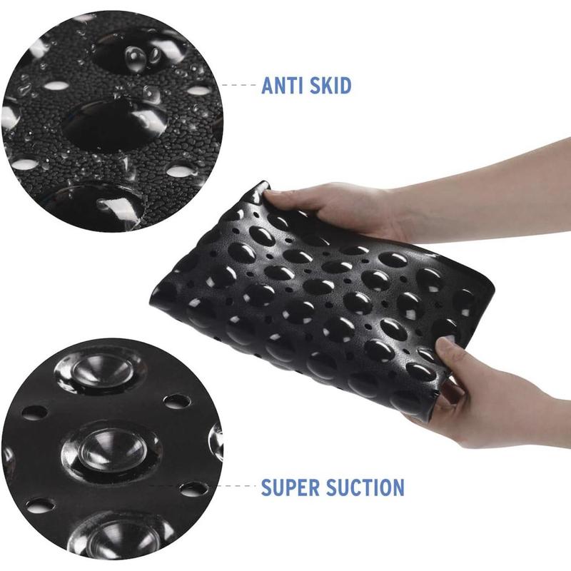 Shower Mat with Drain Holes & Suction Cups, PVC Non-slip Bath Mat, Bathroom Accessories, Home Essential for Bathroom Decor