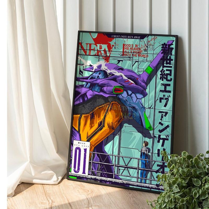 Neon Genesis Evangelion Anime Poster, Anime Print Manga Poster, Neon Genesis Anime Posters Decor Photo