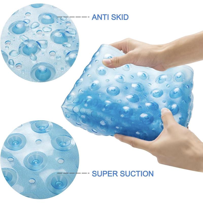 Shower Mat with Drain Holes & Suction Cups, PVC Non-slip Bath Mat, Bathroom Accessories, Home Essential for Bathroom Decor