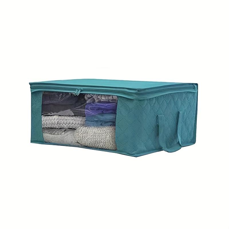 1 3pcs Foldable Storage Bags - Large Capacity Clothes Storage Containers with Lids and Handles for Organizing Bedroom Closet, Comforter Organization, and Storing Blankets, Clothing, and More