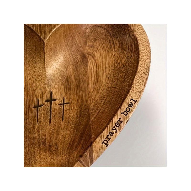 DREAMSCAPE1pc Heart-Shaped Prayer Bowl With Carved Cross And 