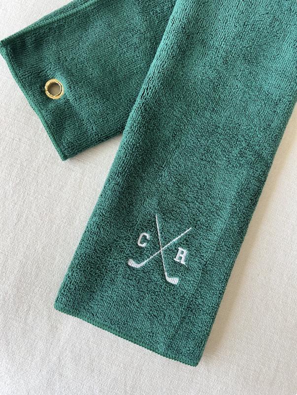 Personalized Golf Towel - Embroidered Custom Towel with Golf Club Design - Custom Golf Gift For Men