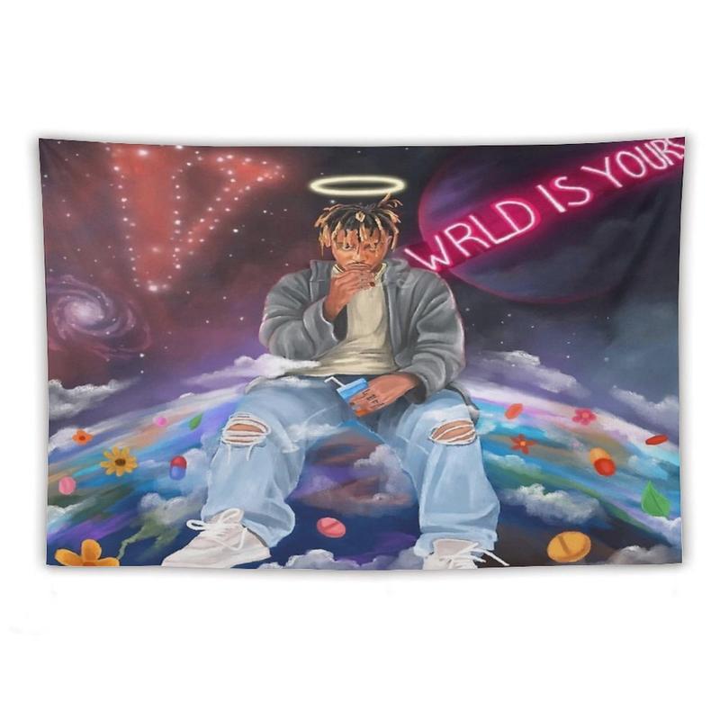 Juic Wrld Album Flag Tapestry Rapper Music Singer Tapestry Funny Poster for College Party Room Indoor and Outdoor Decor