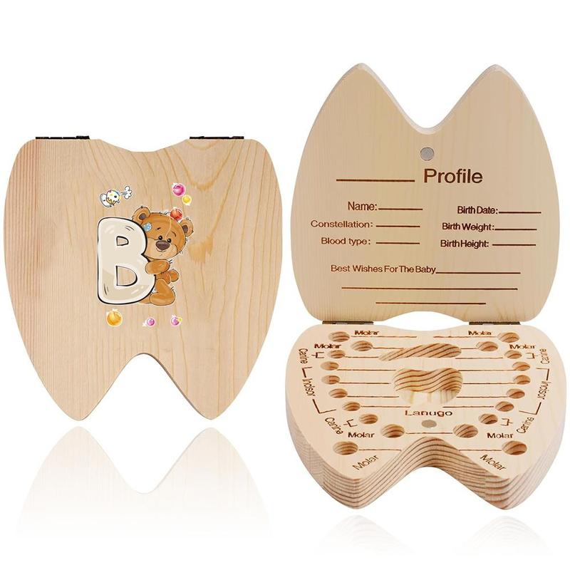 Wooden Baby Tooth Box, 1 Count Memory Milk Teeth Storage Box, Keepsake Newborn Memory Box, Kids Keepsake Organizer Gift