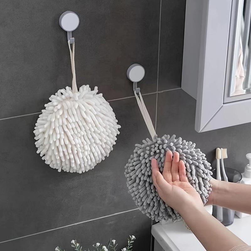 Random Color Soft Hand Towel Ball, Hanging Absorbent Hand Towel, Modern Hanging Towel For Kitchen Bathroom , Home Accessories