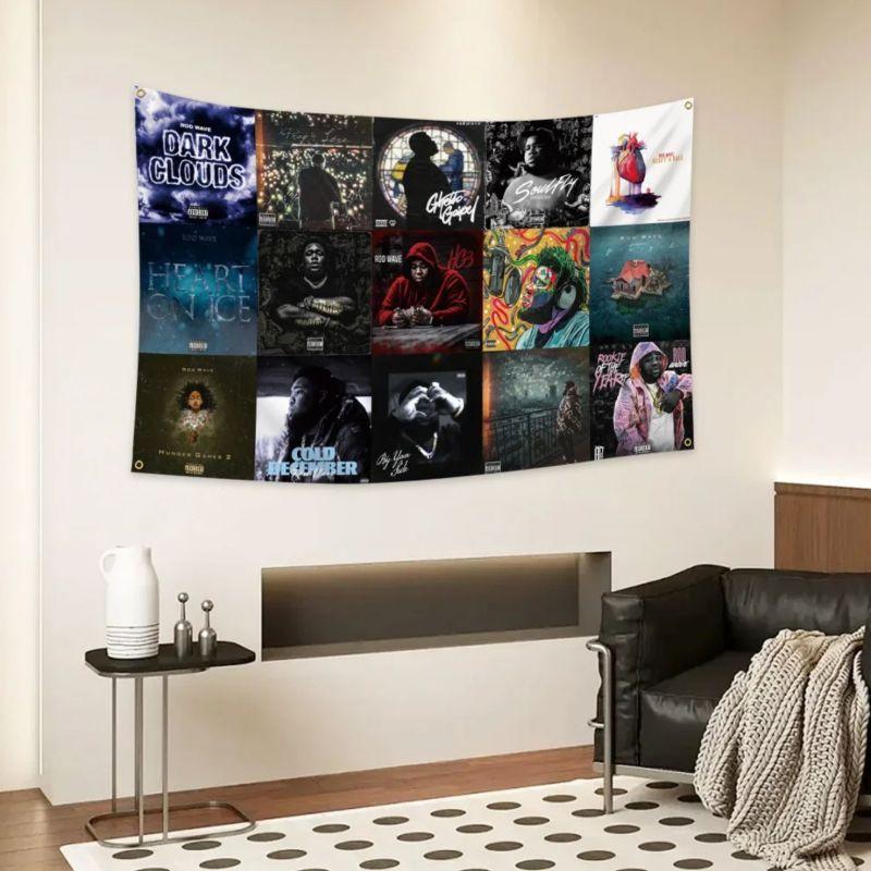 Rods Waveui Collage Tapestry 3x5Ft Flag with 4 Brass Grommets for Wall Hanging Man Cave College Dorm Outdoor Decoration Banner