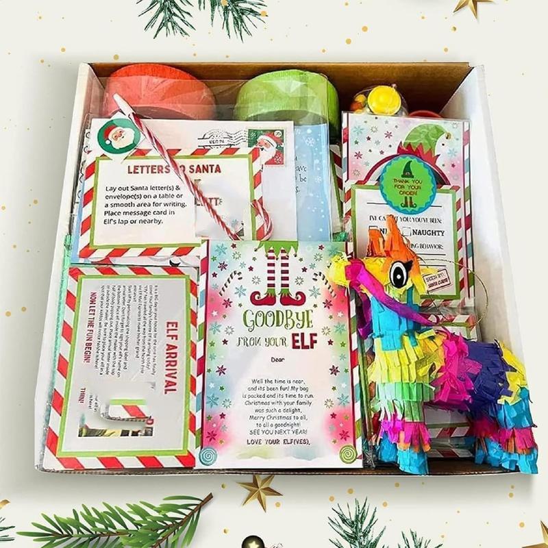 24 Days Of Christmas Elf Kit, 1 Set Fun Christmas Elf Activities Props, Elf Kits Best Christmas Countdown Gift for Friends and Family