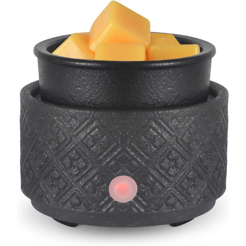 Wax Melt Warmer for Scented Wax,3-in-1Ceramic Wax Warmer Fragrances Candle Oils, Home Fragrance Wax Burner,Electric Candle Warmer as Gift for Mom Women(Black)