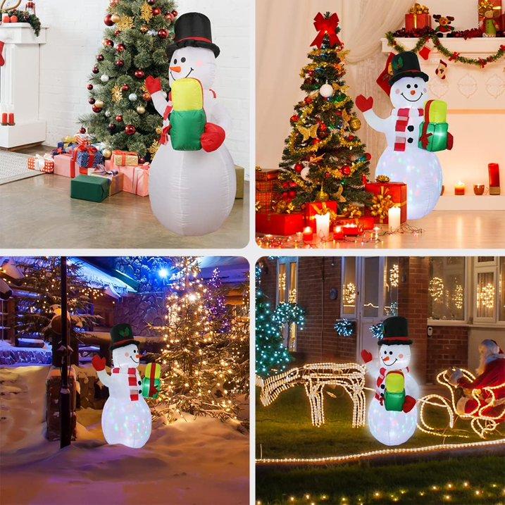 5FT Christmas Inflatables Snowman Outdoor Toys Blow Up Snowman With LED Lights Ornaments Decor Decoration christmas 2024 ornament