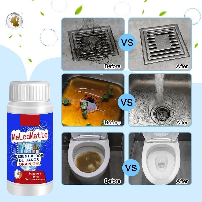 2Pcs Meledmatte Powerful Pipe Dredging Agent, Desentupidorc De Canos Drain Gel, Sink Drain Cleaner Kitchen Toilet Pipeline Dredge Agent