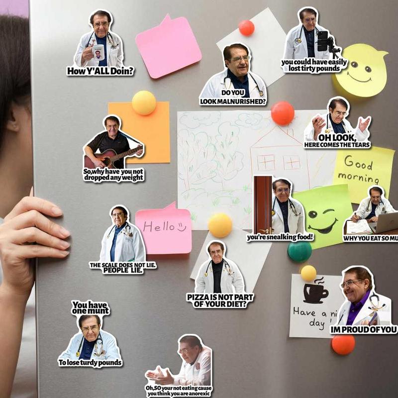 Funny Doctor Quotes Graphic Magnet, 12pcs set Inspirational Refrigerator Magnet, Kitchen Decoration for Home Office Dormitory