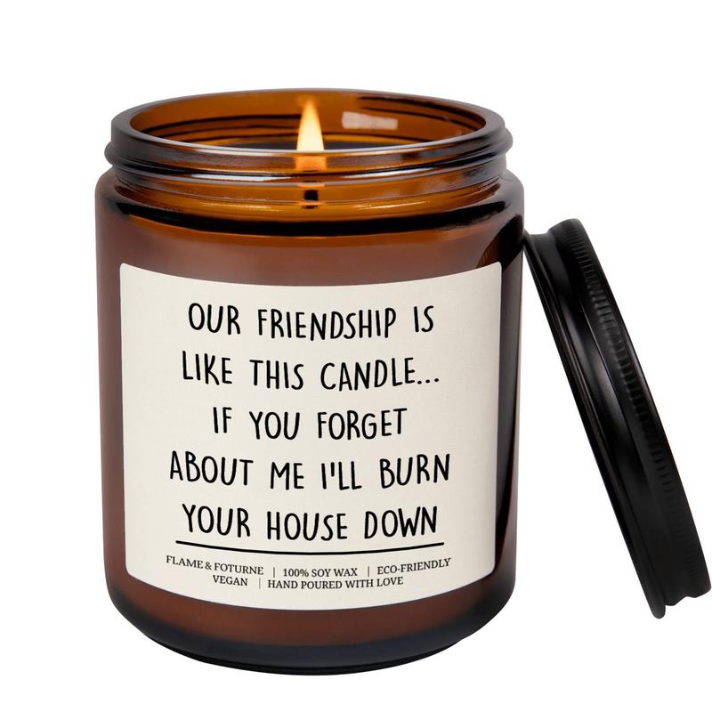 Funny Quote Candle For Friend | Christmas Gift for Friend Funny Candle | Birthday Gift Housewarming For Our Friendship is Like This Scent Candle Decor