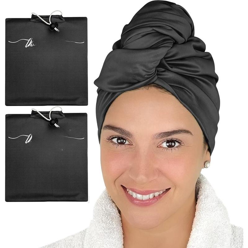 Microfiber Hair Large Towels Wrap for Women - Smooth as Silk - Anti-Frizz for Curly, Wavy, Straight Hair Girls - Plopping Essential - Easier to Use Than a T-Shirt - 2 Pack