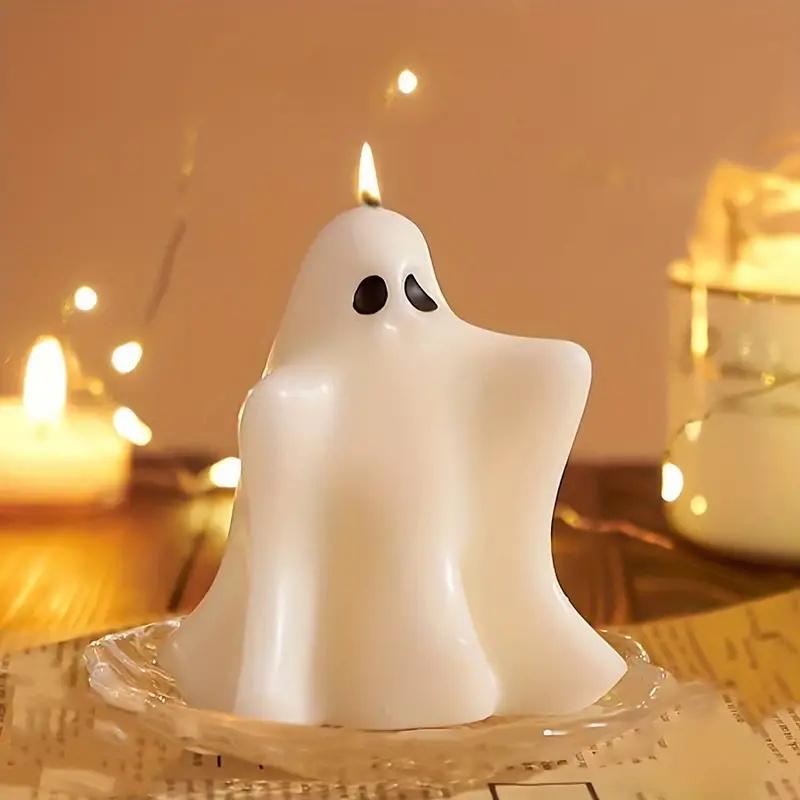 Cute Ghost Design Aromatherapy Candle, 1 Count Ghost Scented Candle, Decorative Candle for Home Decor, Vanilla Scented Candle