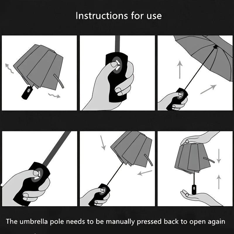 Automatic Umbrella, 1 Count Portable 12-rib Durable Reinforced Umbrella,  Wind-resistant & Anti-uv Sunscreen Umbrella for Outdoor Travel Hiking