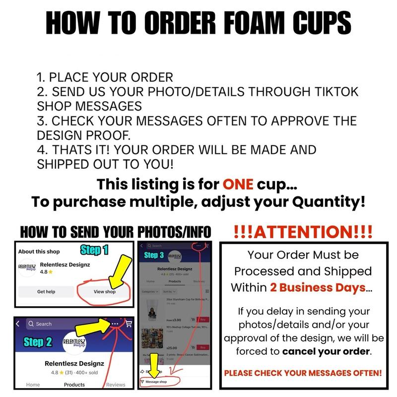 20oz Styrofoam Cup For Birthday Party, Szn, Viral Styrofoam Cup! Custom Cup, Birthday Cups, Logo Cups, Photo Cups, Viral Party Cups,  Beverage, Drinkware