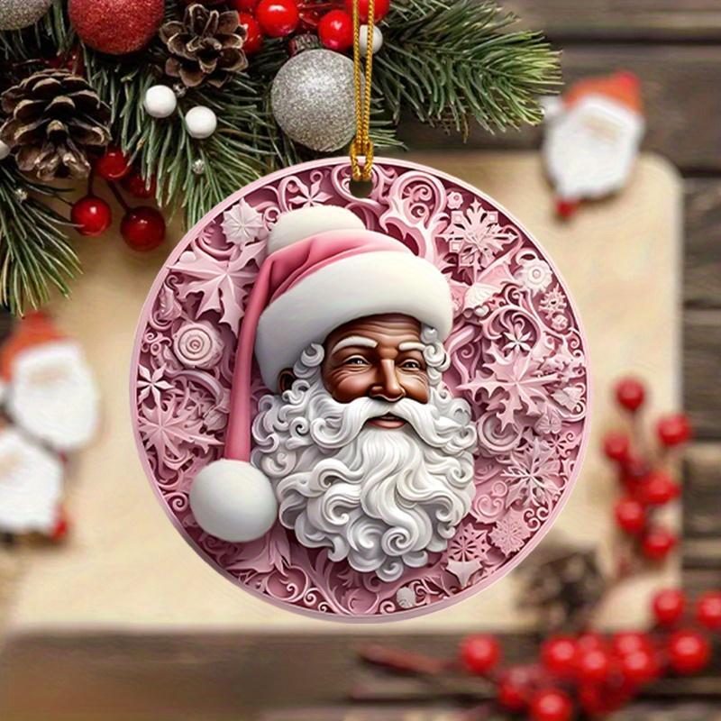 Santa Claus Design Hanging Ornament, 1 Count 2D Acrylic Hanging Decoration, Hanging Decoration for Home Party Festival, Home Decor