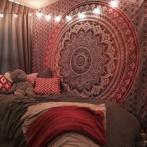 Popular Handicrafts Tapestry Wall Hanging Hippie Mandala Hippy Psychedelic Design Tapestries Bedspread 30 x 40 Inches (76 x 101 cms), Pink Purple Ombre