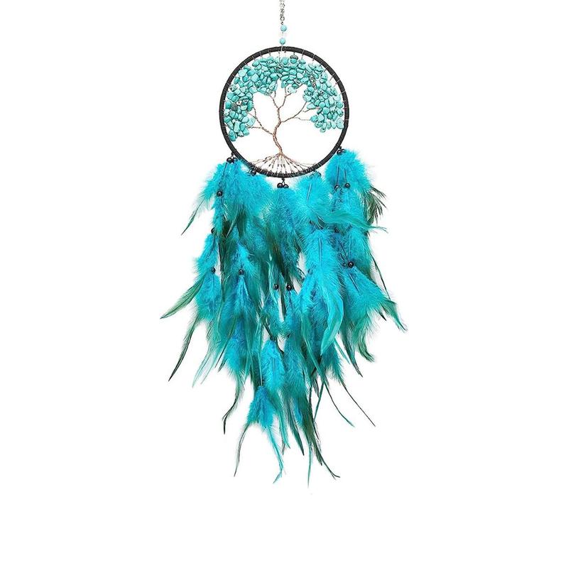 Tree Of Life Dream Catcher, 1 Count Handmade Feather Dream Catcher, Hanging Dream Catcher, Summer Gift Ideas, Vanity Decor Accessories