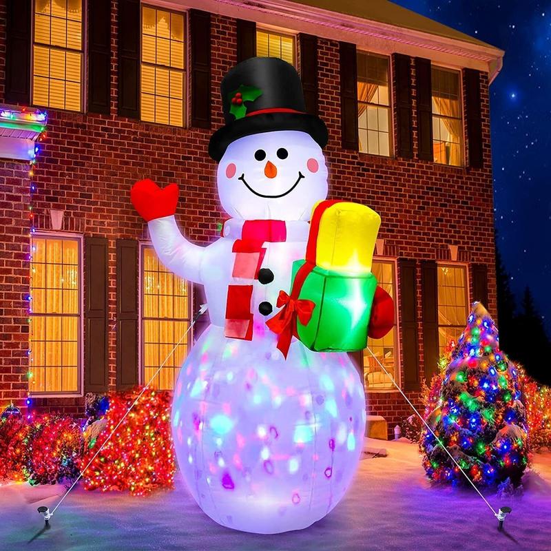 5FT Christmas Inflatables Snowman Outdoor Toys Blow Up Snowman With LED Lights Ornaments Decor Decoration christmas 2024 ornament