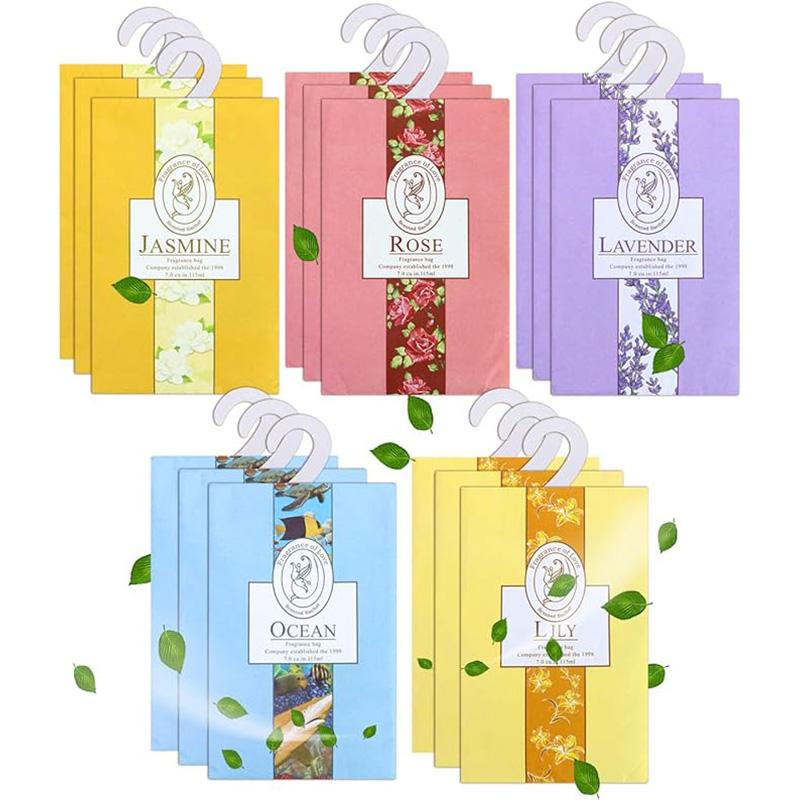 Large 10 Packs Closet Deodorizer Freshener Closet Air Freshener Home Scented Sachets Room Freshener Scents Air Freshener Closet Odor Eliminator 6 Scents Floral