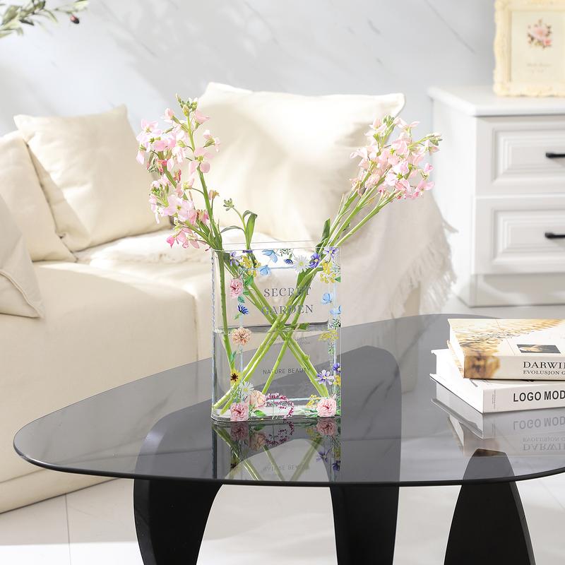 PORPAN Book Vase, Acrylic Book Vase for Flowers, Book Flower Vase Clear, Book Shaped Vase, A Book about Flowers Vase,