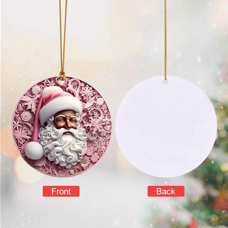 Santa Claus Design Hanging Ornament, 1 Count 2D Acrylic Hanging Decoration, Hanging Decoration for Home Party Festival, Home Decor