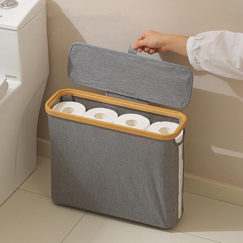 Foldable Laundry Basket with Lid & Handle, Waterproof Laundry Basket, Clothes Storage Basket for Bathroom, Bedroom, Laundry Room, Dormitory