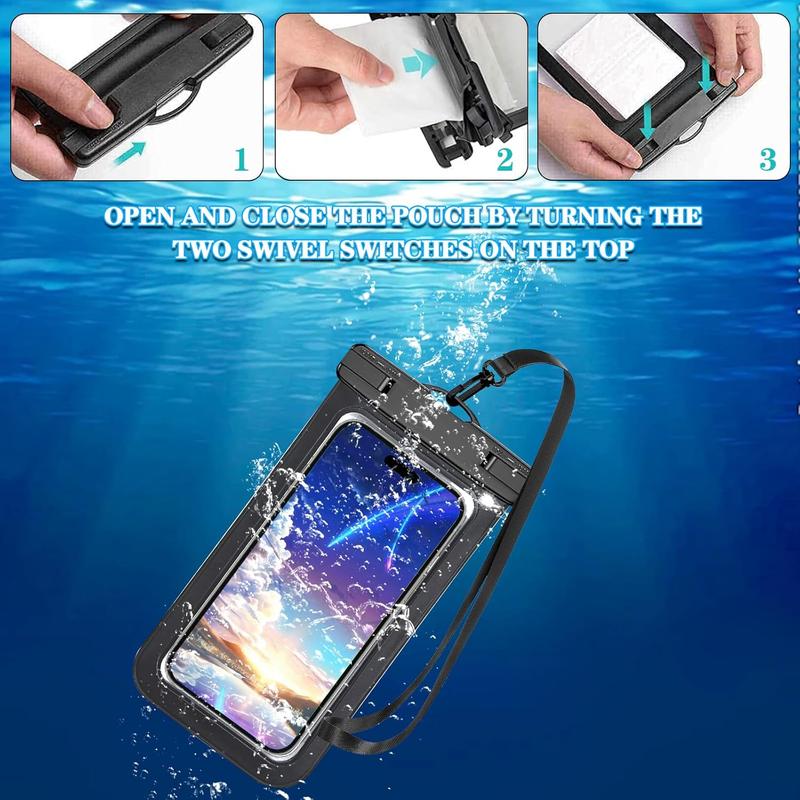 4 Pack Multicolor Universal Waterproof Phone Pouch, Large Phone Waterproof Case Dry Bag (Protection Level: IP68) Outdoor Sports for Apple iPhone,Samsung,and up to 7.5