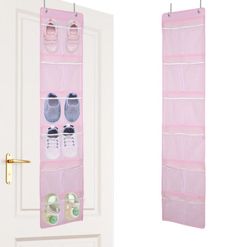 Over The Door Hanging Organizer, 1 Count 12 Pockets Shoe Sundries Hanging Storage Bag with 2 Hooks, Wall Hanging Storage Organizer for Home Bedroom