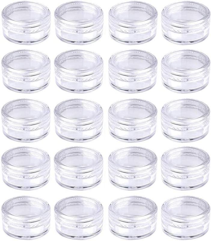 20 Pieces Small Clear round Travel Sample Jar Pots for Women Creams Make-Up Sample Containers - 5Ml