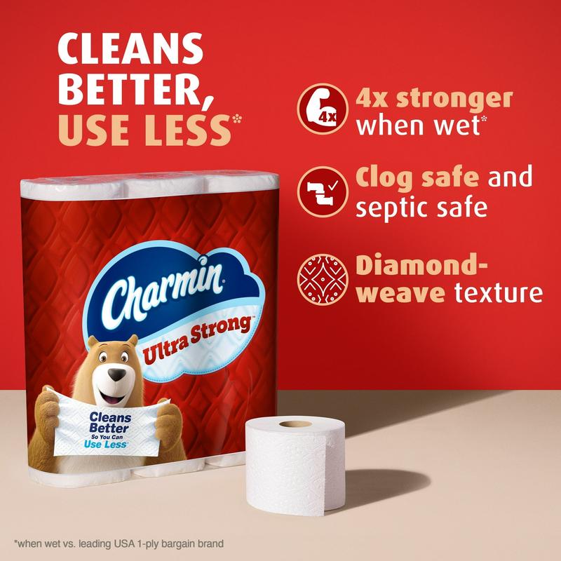 Charmin Ultra Strong Toilet Paper 9 Mega Rolls, 220 Sheets Per Roll