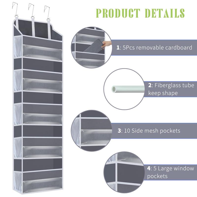 Door Back Hanging Storage Bag, Large Capacity Multi-layer Foldable Clothes Storage Bag, Wall Mounted Hanging Storage Bag for Home