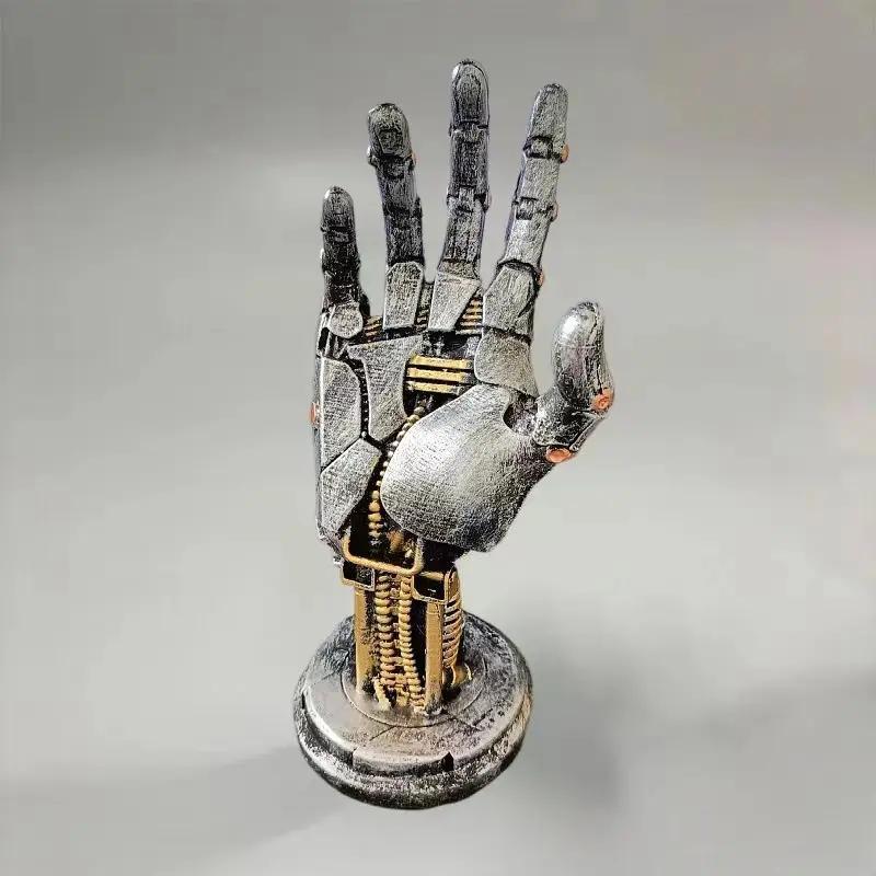 Cyberpunk Mechanical Hand Design Resin Ornament, 1 Count Creative Desktop Decoration, Home Decor Supplies for Living Room Bedroom Office