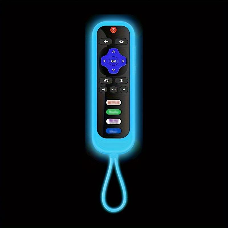 1 count Soft Glow Universal Silicone Remote Control Cover Case - Glows Brightly in Dark, Fits TCL, Hisense, Roku TV Streaming Stick 4k+, with Lanyard and Durable Protection - One-Piece Design for Easy Navigation-4