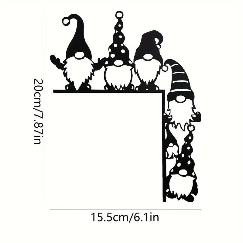 Classic Iron Santa Claus Gnome Door Corner Decoration, 1 Count Door Hanging Faceless Santa Claus Hanging Sign, Multifunctional Decoration Sign for Christmas & Thanksgiving