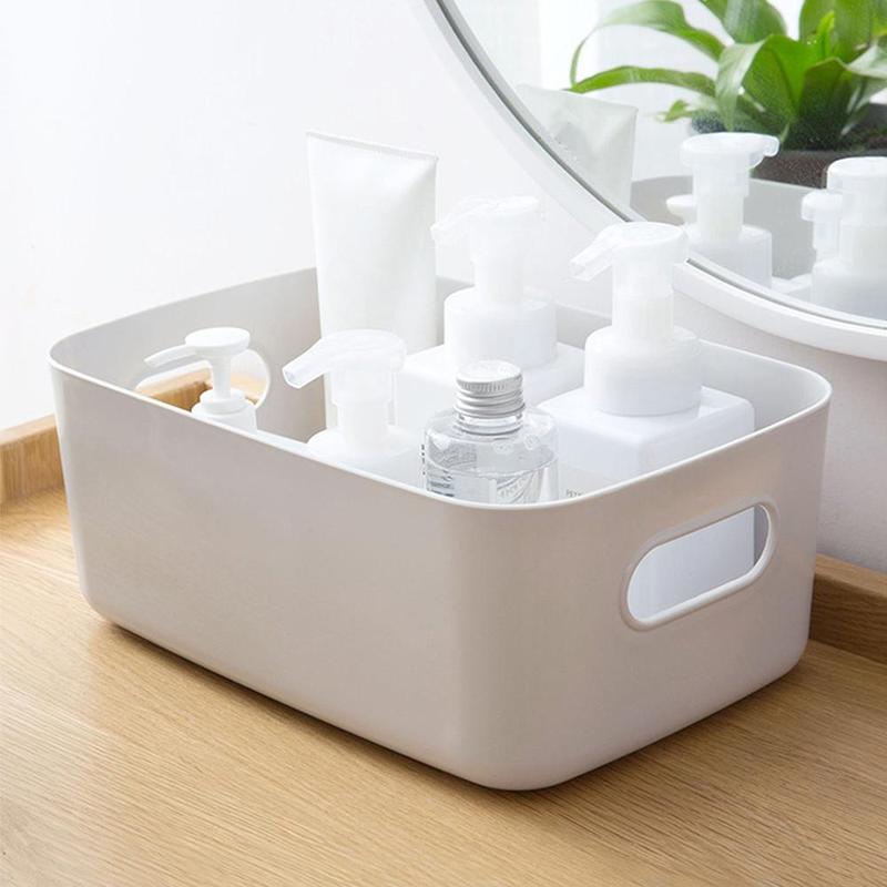 Bathroom Storage Box with Handle, 1 Count Simple Style Cosmetic Storage Box, Multifunctional Storage Box for Home Bathroom,  Storage Organization