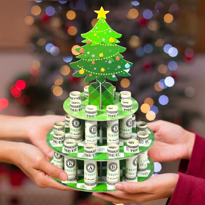 Christmas Money Holder for  Gift, Christmas Gifts Money Box  Cake for Christmas Gift Xmas Money Gift (Christmas Tree)