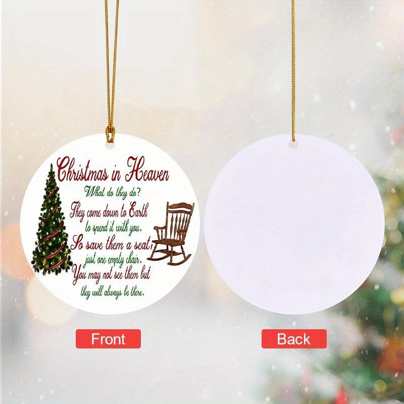 Christmas in Heaven Themed Round Ornament, 1 Count Single-sided Acrylic Memorial Ornament, Festive Decorations, Christmas Tree Decorations, Home Decor